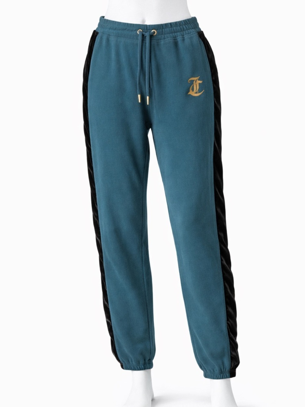 Juicy Couture Teal with black Velvet Joggers size medium